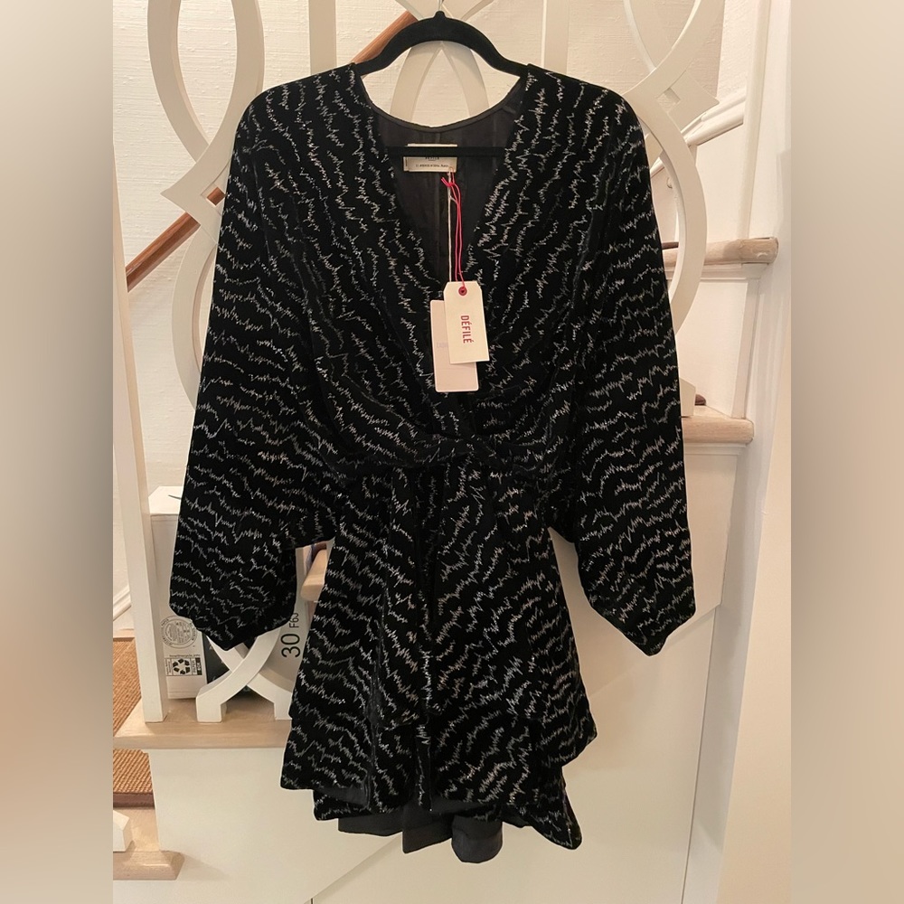 zadig & voltaire runway ruffle velours noir